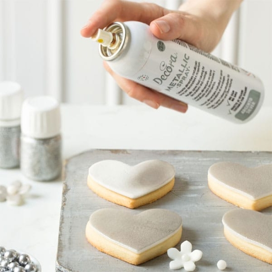 Colorant alimentar metalizat Spray 150 ML - Argintiu, Decora