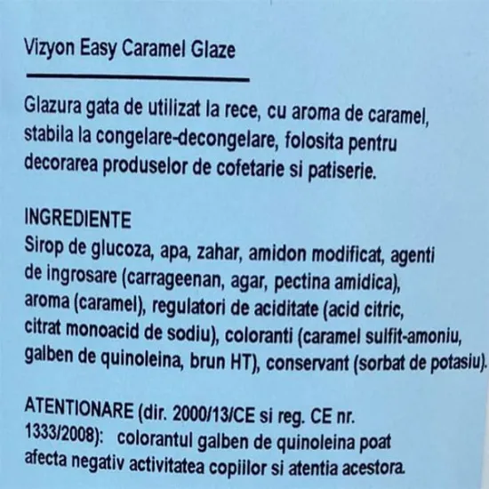 Glazura la rece cu aroma de Caramel, Vizyon easy 7 kg