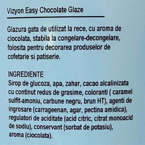 Glazura la rece cu aroma de Ciocolata, Vizyon easy 7 kg