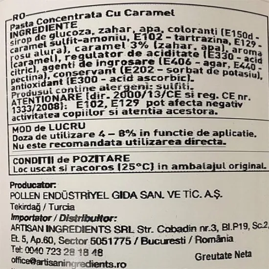 Pasta de patiserie concentrata de Caramel, Vizyon 1kg