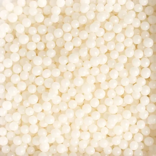 Perle de zahar albe stralucitor ⌀5 mm, 100g Deco