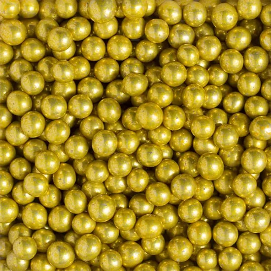 Perle de zahar aurii metalizat ⌀7 mm, 90g Deco