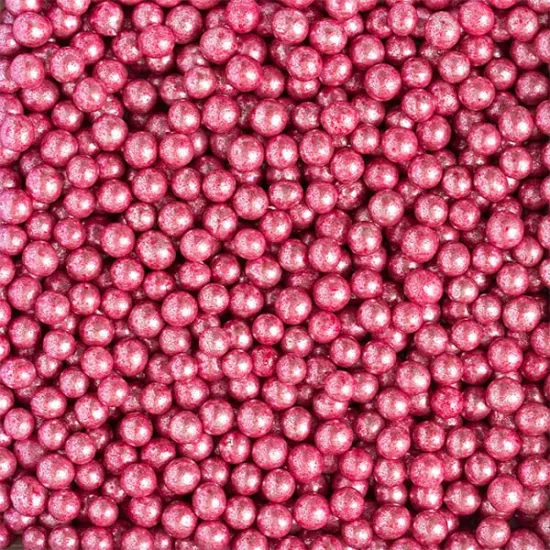 Perle de zahar roz metalizat ⌀5 mm, 1kg Decora