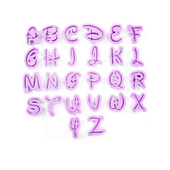 Set de 26 decupatoare din plastic, model Alfabet Disney