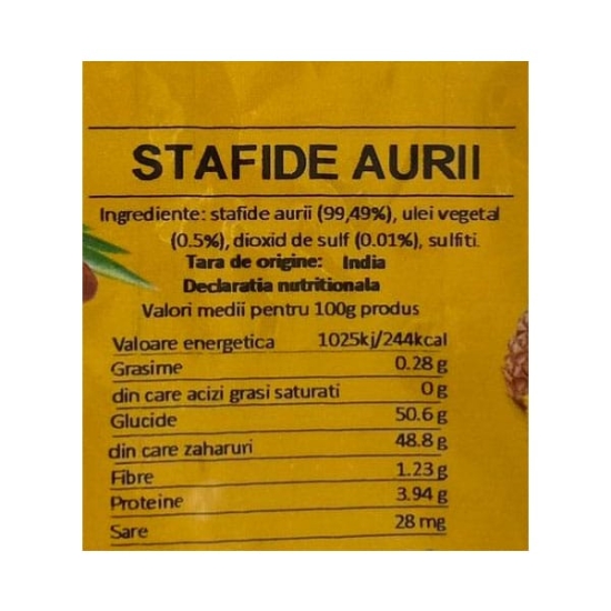 Stafide aurii deshidratate, 250g