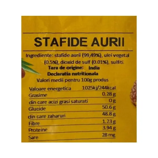 Stafide aurii deshidratate, 250g