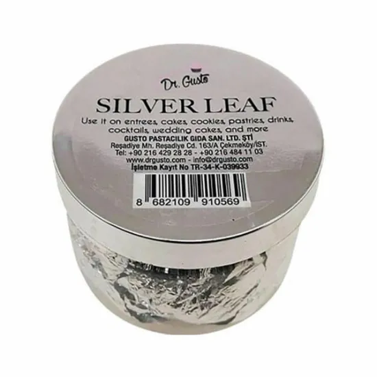 Foita de argint necomestibil Silver Leaf - 16x16 cm - 8 buc | Dr. Gusto