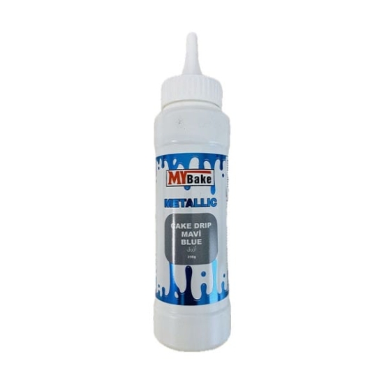 Glazura de ciocolata metalizata - Cake drip albastra - 250g