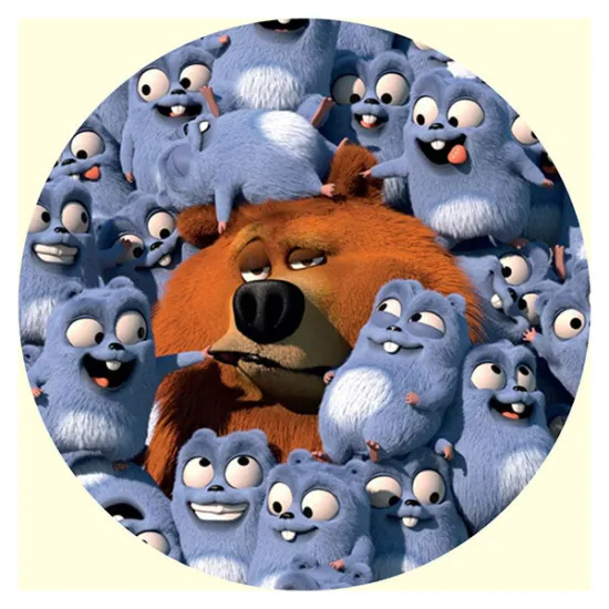 Imagine comestibila "Ursul Grizzy si Lemingii"