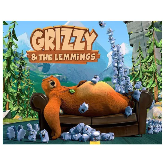 Imagine comestibila "Ursul Grizzy si Lemingii"