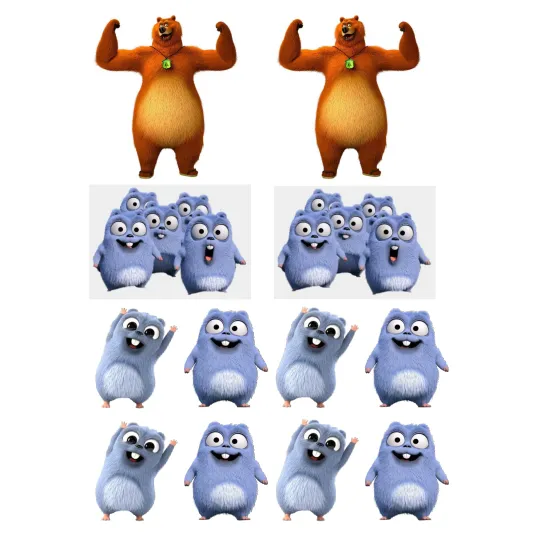 Imagine comestibila "Ursul Grizzy si Lemingii"