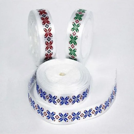 Panglica satin Traditional Romanesc 1 cm / 18 m, rosie