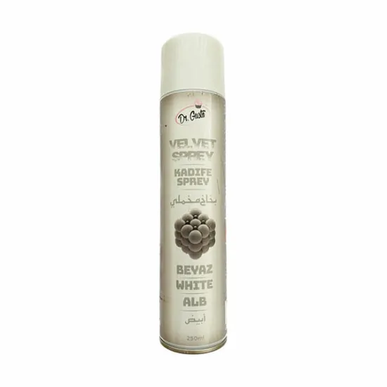 Spray colorant alimentar catifea 250 ML - velvet alb, Dr Gusto