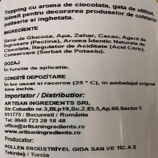 Toping cu aroma de CIOCOLATA, 1 kg - Vizyon