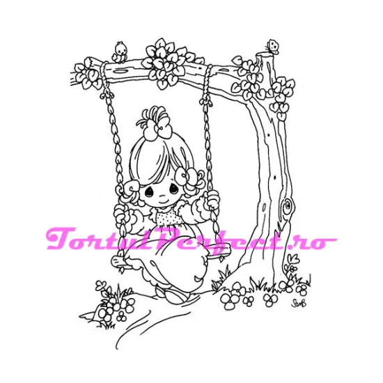 Imagine comestibila "Fetita in Leagan"