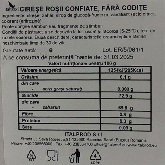 Cirese confiate, 600g