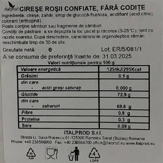 Cirese confiate, 600g