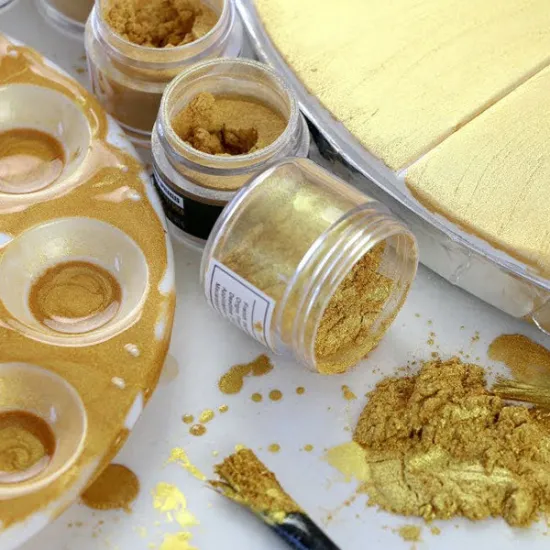 Colorant pudra auriu cu sclipici, Dr Gusto 10gr