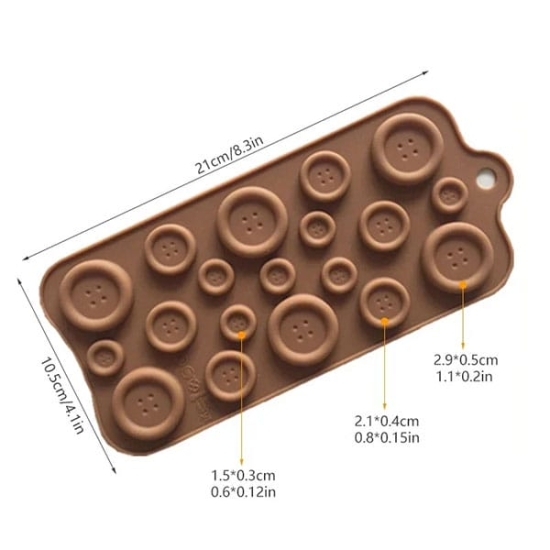 Forma din silicon pentru ciocolata, Nasturi