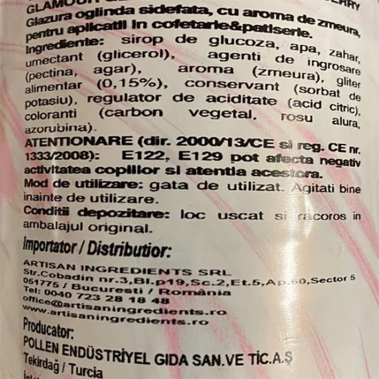 Glazura tort la rece cu aroma de zmeura, Vizyon 500g