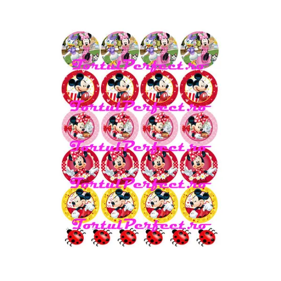 Imagine comestibila "Briose Mickey si Minnie"