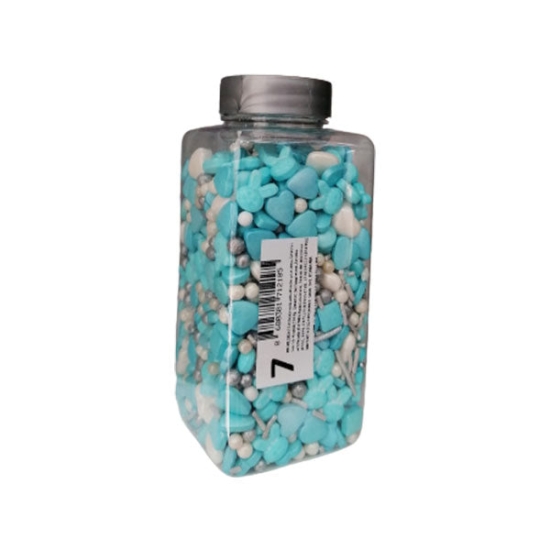 Perle de zahar pentru decor Confetti bleu 250g, Dr Gusto 7