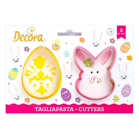 Set 2 decupatoare de Paste, Iepuras si Ou