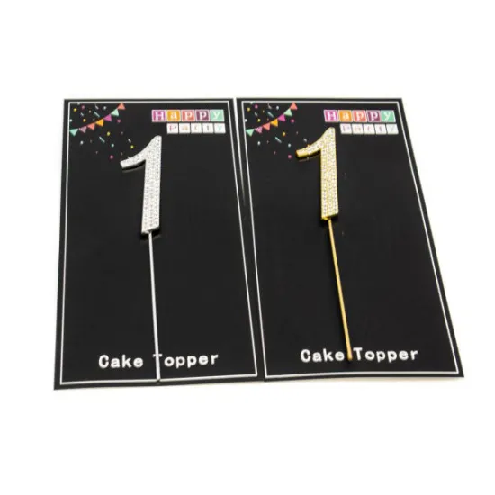 Toper "Cifra 1" argintiu, cu strasuri