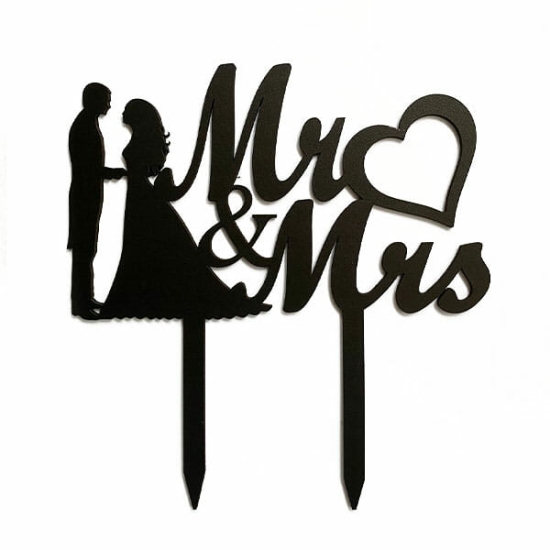 Toper tort "Mr &amp; Mrs", negru