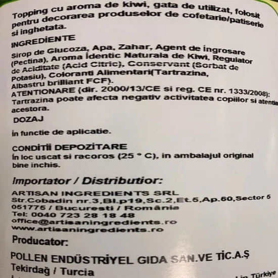 Toping cu aroma de KIWI, 1 kg - Vizyon