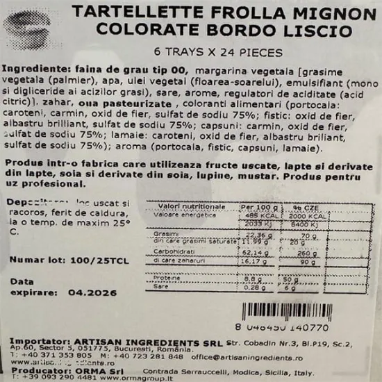 Coji de tarte rotunde colorate, 144 buc