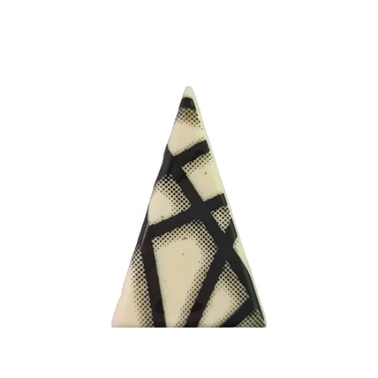 Decoratiuni din ciocolata, Triunghi alb cu dungi 384 buc