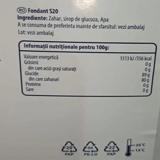 Fondant de glazurare, 15 kg