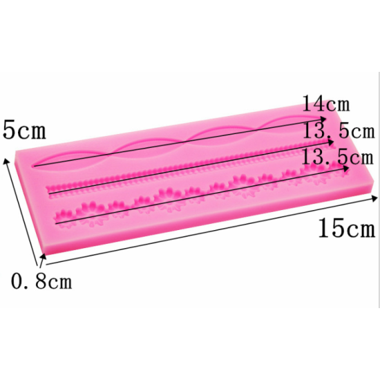 Forma din silicon, model Flori 3 randuri