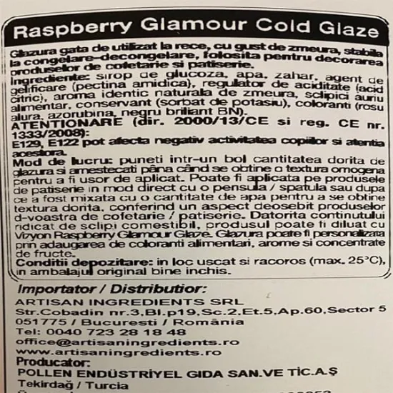 Glazura la rece Glamour de Zmeura, Vizyon 2.5kg