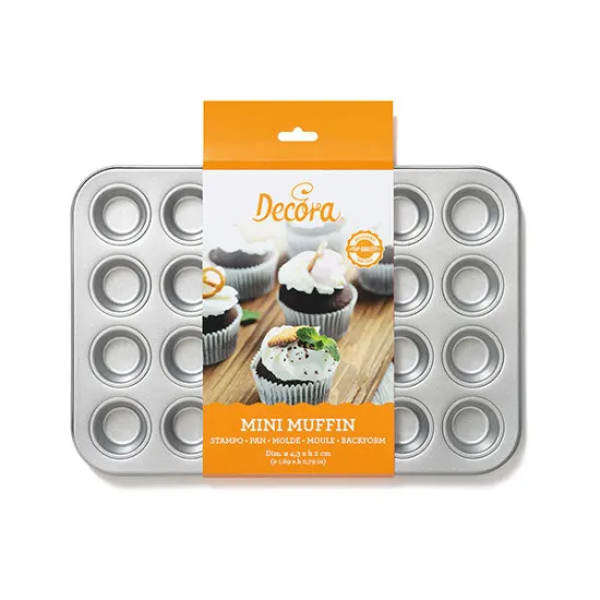 Mini tava pentru briose 24 Cavitati Ø 4.3 x H 2 cm, Otel Antiaderent