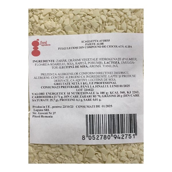 Paiete de ciocolata alba, Scaglietta Bianca 1kg