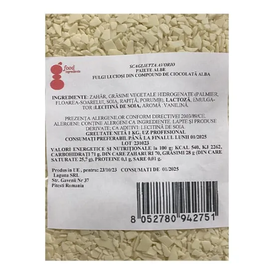 Paiete de ciocolata alba, Scaglietta Bianca 1kg