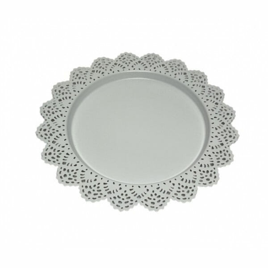 Platou din metal alb, 38 cm