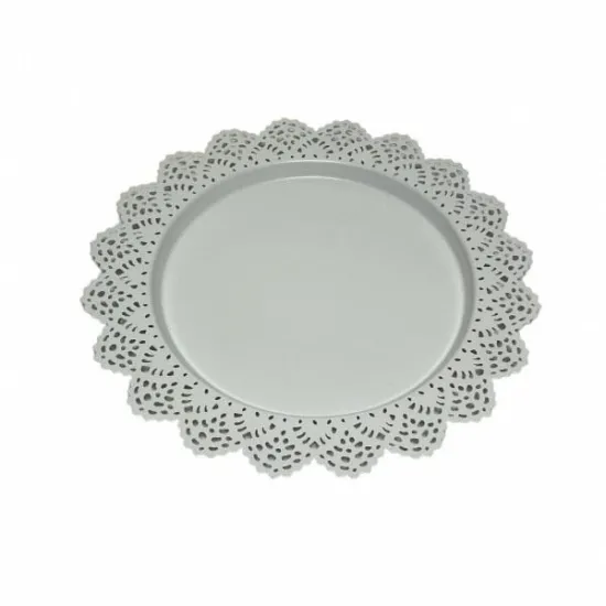 Platou din metal alb, 38 cm