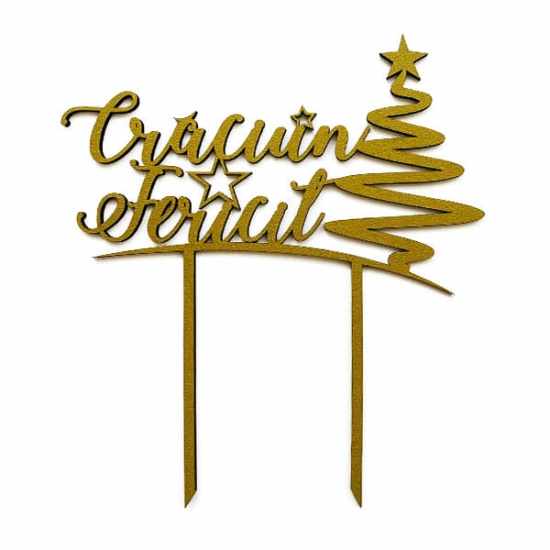 Toper "Craciun Fericit" auriu