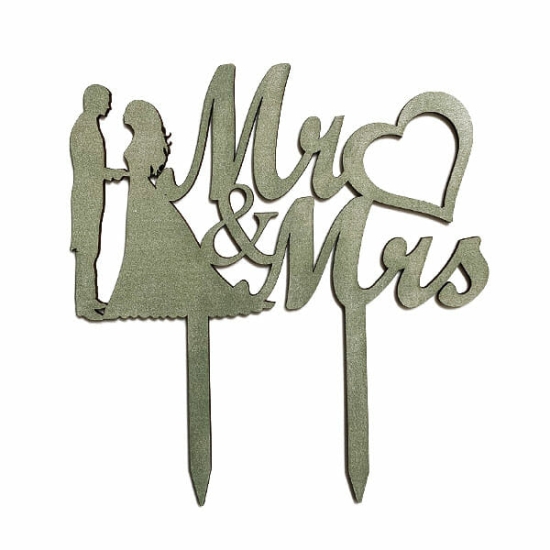 Toper tort "Mr &amp; Mrs", argintiu