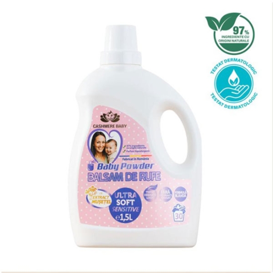 Balsam ultra soft sensitive, cu parfum BABY POWDER, 1,5L/ 30sp