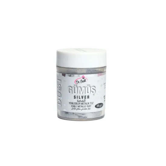 Colorant alimentar metalizat pudra Argintiu, 10g Dr Gusto