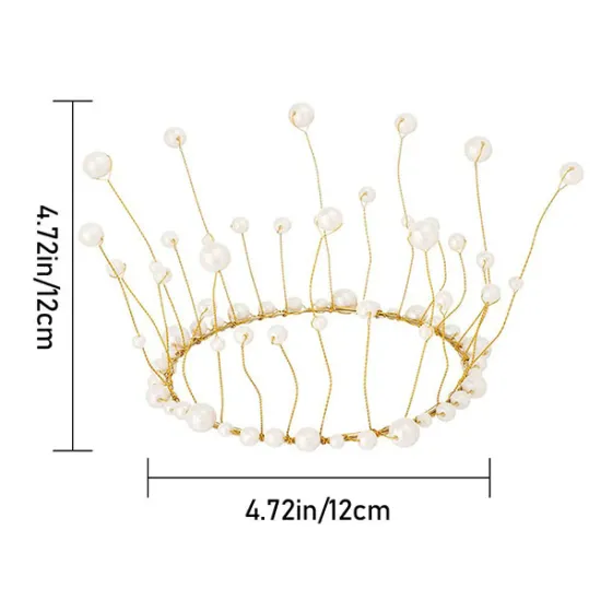 Coronita Aurie cu alb din metal flexibila - 12 cm