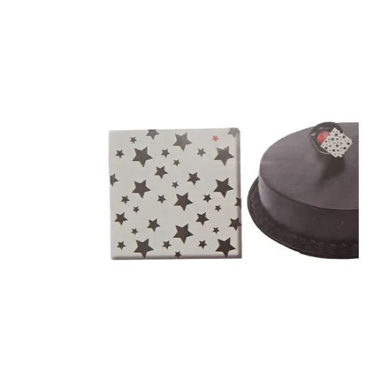 Decoratiuni din ciocolata alba, Patrat cu model stele