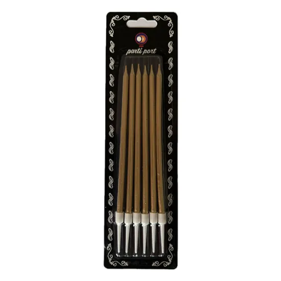 Lumanari aurii pentru tort, drepte 15 cm (1 set/6 buc)