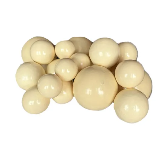 Set 20 sfere pentru decor tort, Crem deschis sidefat