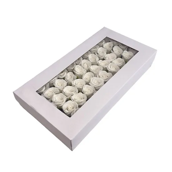 Set 50 de trandafiri Albi, din sapun