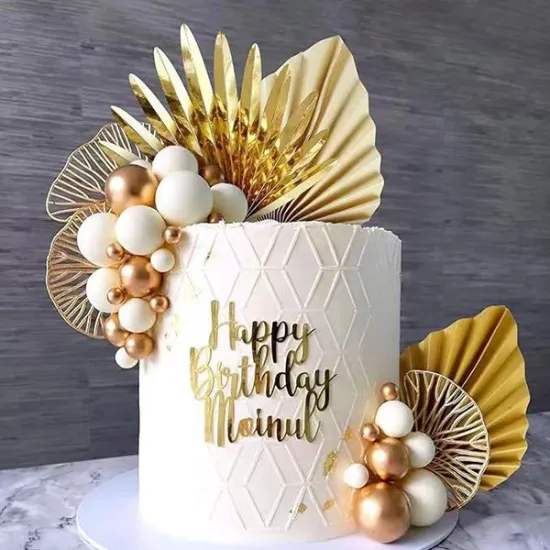 Set pentru ornat torturi – Auriu & Alb, 26 piese | Decor elegant pentru torturi aniversare, nuntă și botez